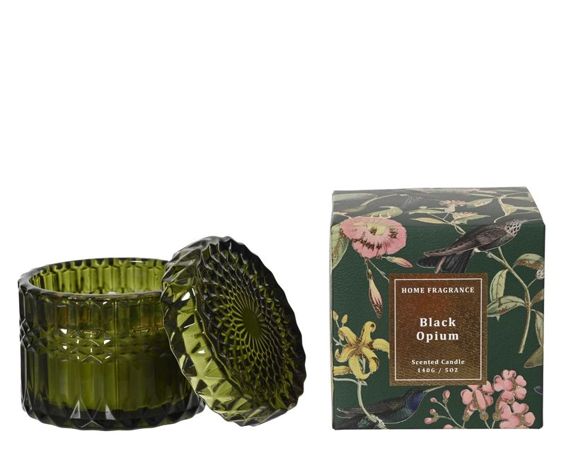 BLACK OPIUM SCENTED CANDLE GREEN GLASS BLACK OPIUM SCENTED CANDLE GREEN GLASS