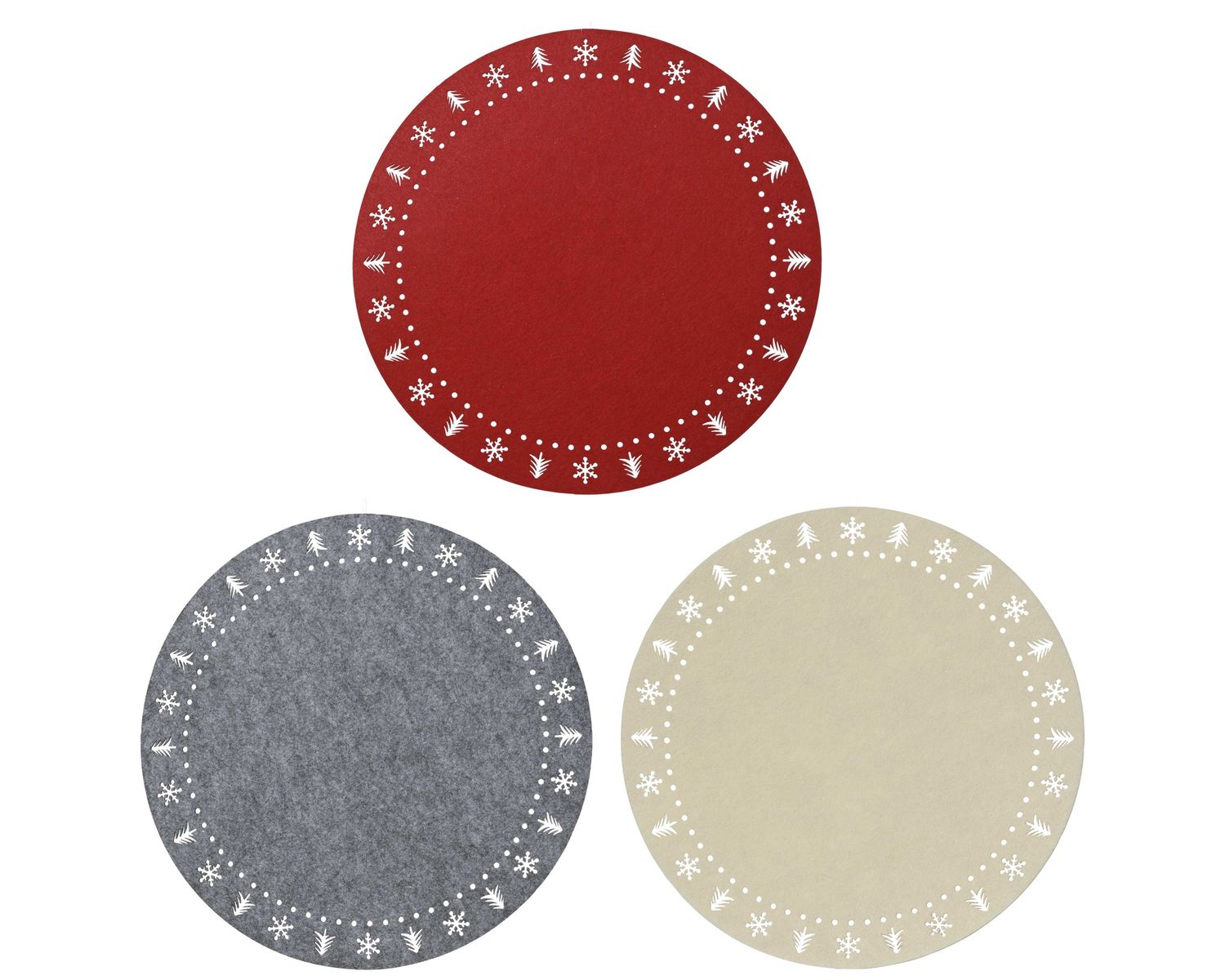 FELT PLACE MAT RED W/TREE EDGE FELT PLACE MAT RED W/TREE EDGE