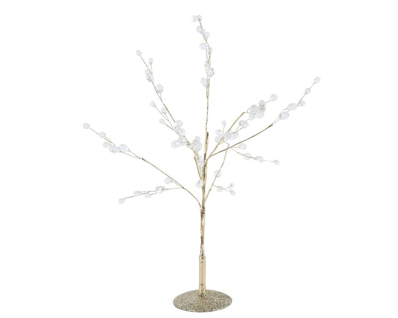 WHITE BEAD ACCENTS ON GOLD TREE SHORT WHITE BEAD ACCENTS ON GOLD TREE SHORT
