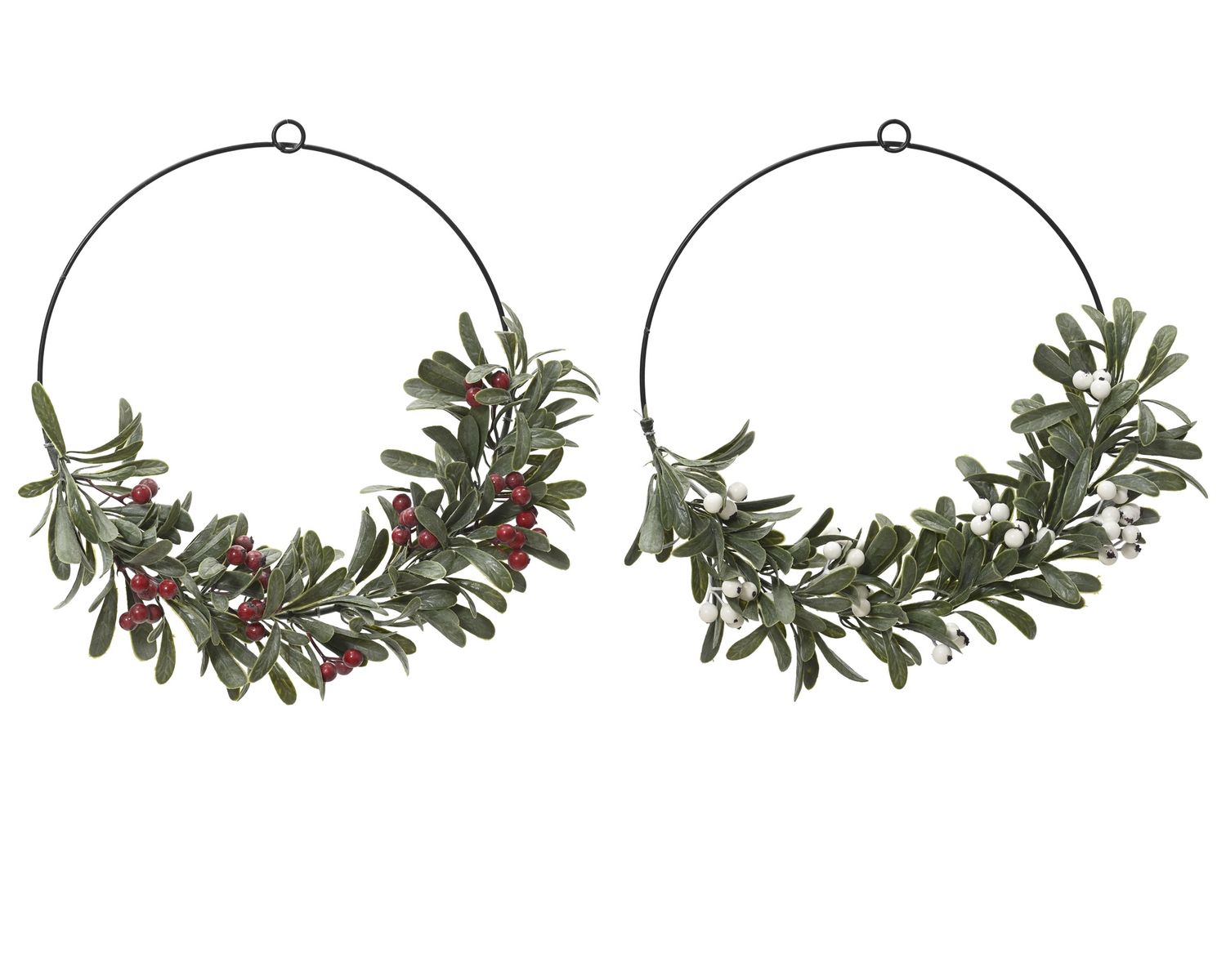 RED HOLLY BERRY CRESCENT FAUX WREATH RED HOLLY BERRY CRESCENT FAUX WREATH
