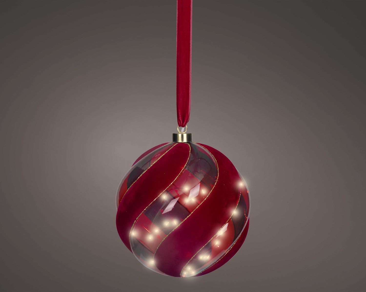 RED VELVET GLASS LED DECOR BALL RED VELVET GLASS LED DECOR BALL