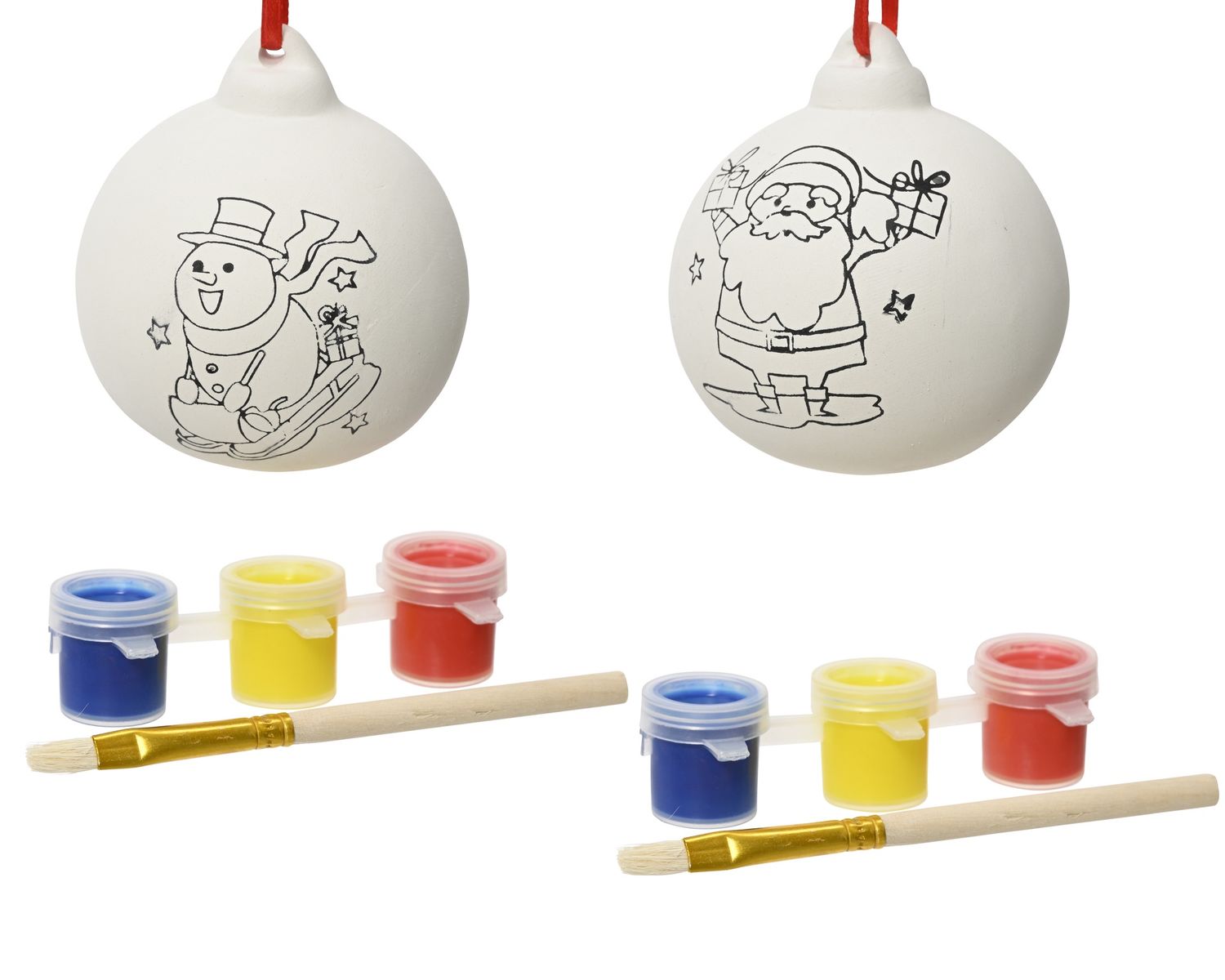 CHRISTMAS BAUBLE PAINT SET- SNOWMAN CHRISTMAS BAUBLE PAINT SET- SNOWMAN