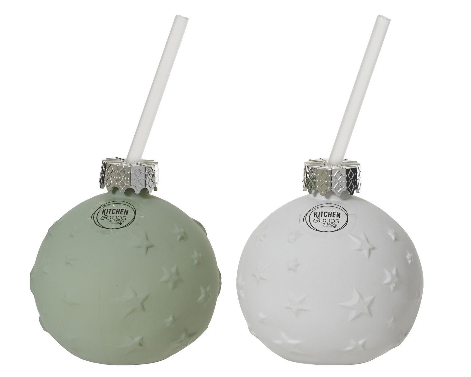 BAUBLE GLASS DRINKING JAR- WHITE BAUBLE GLASS DRINKING JAR- WHITE