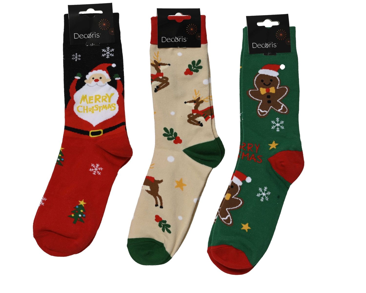 CHRISTMAS SOCKS- REINDEER DESIGN