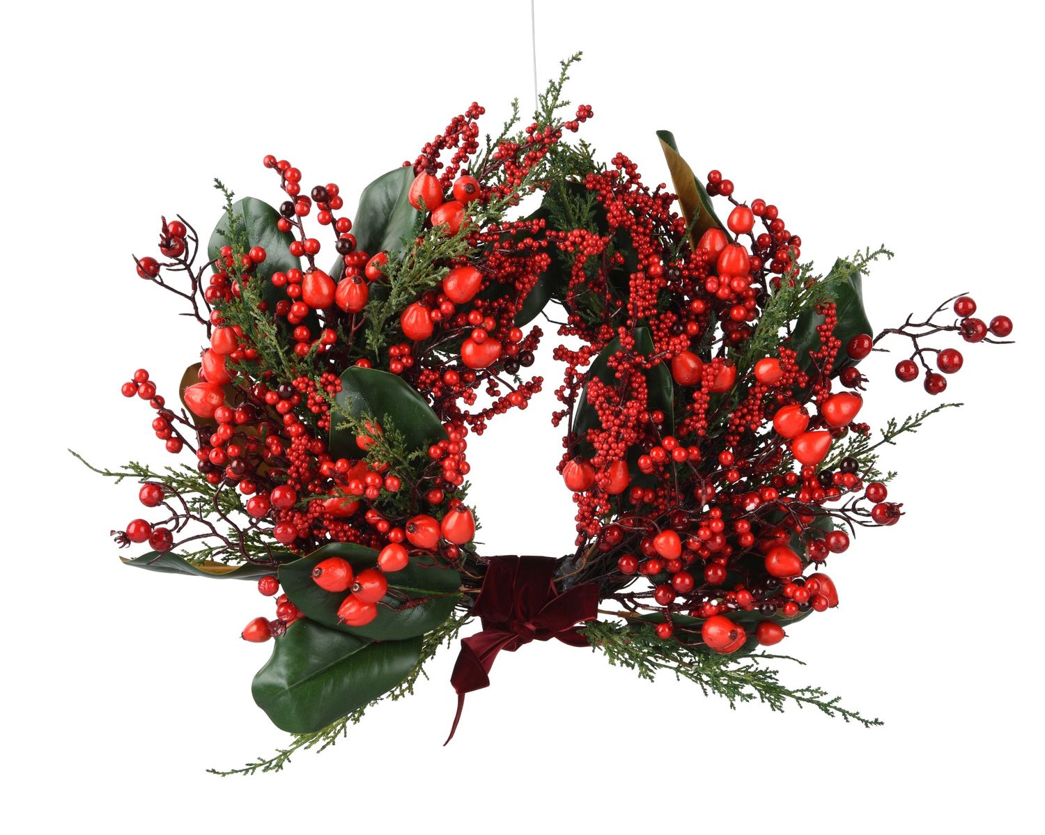 BERRY WREATH WITH BOW (PARTIAL STYLE)- INDOOR