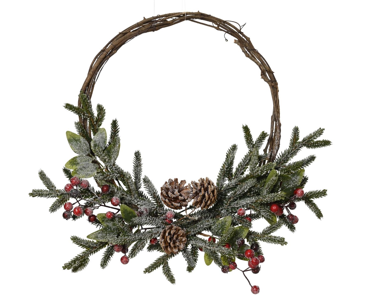 FROSTED BERRY &amp; PINECONE WREATH – INDOOR