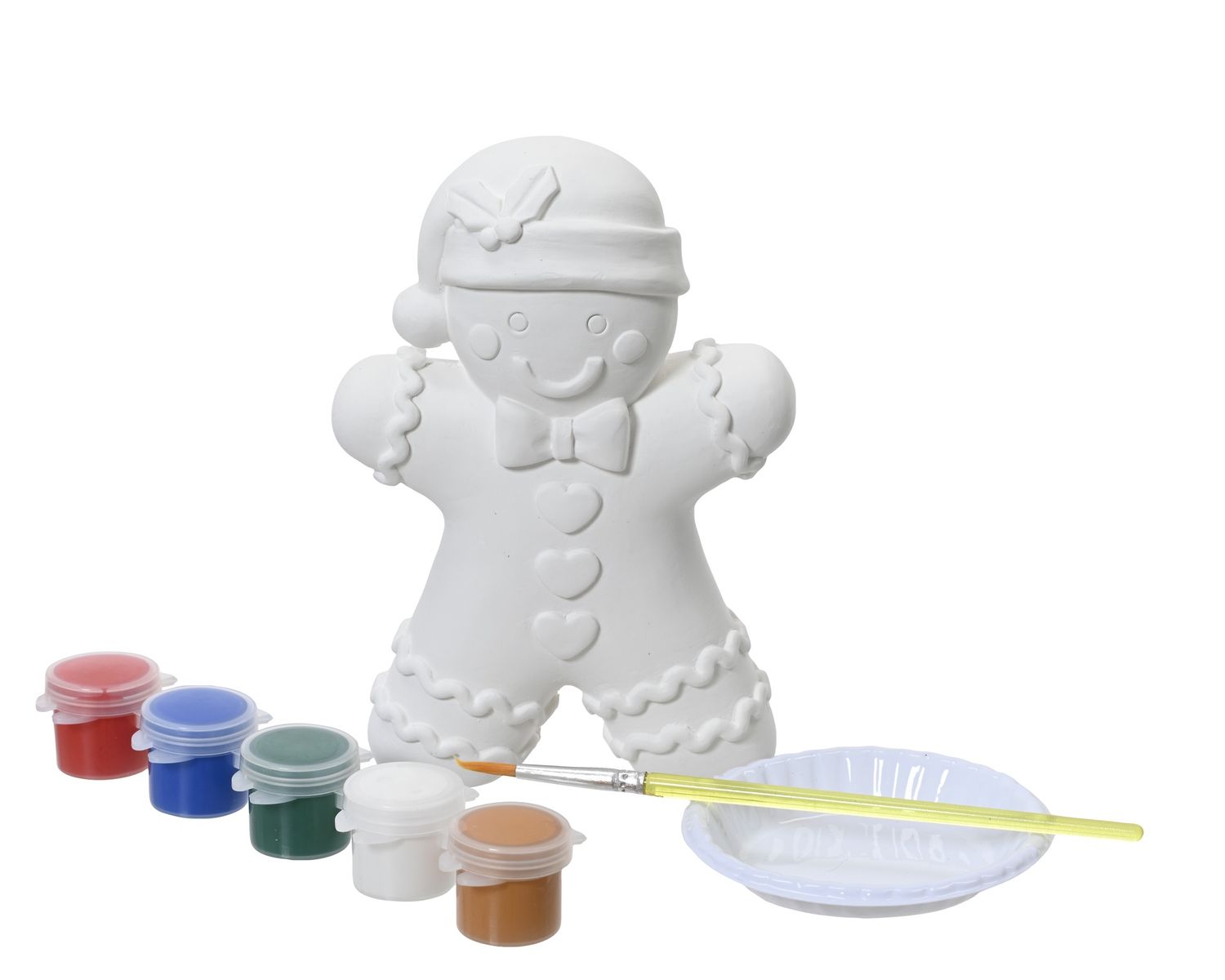 GYPSUM PAINT SET- GINGERBREAD MAN DESIGN