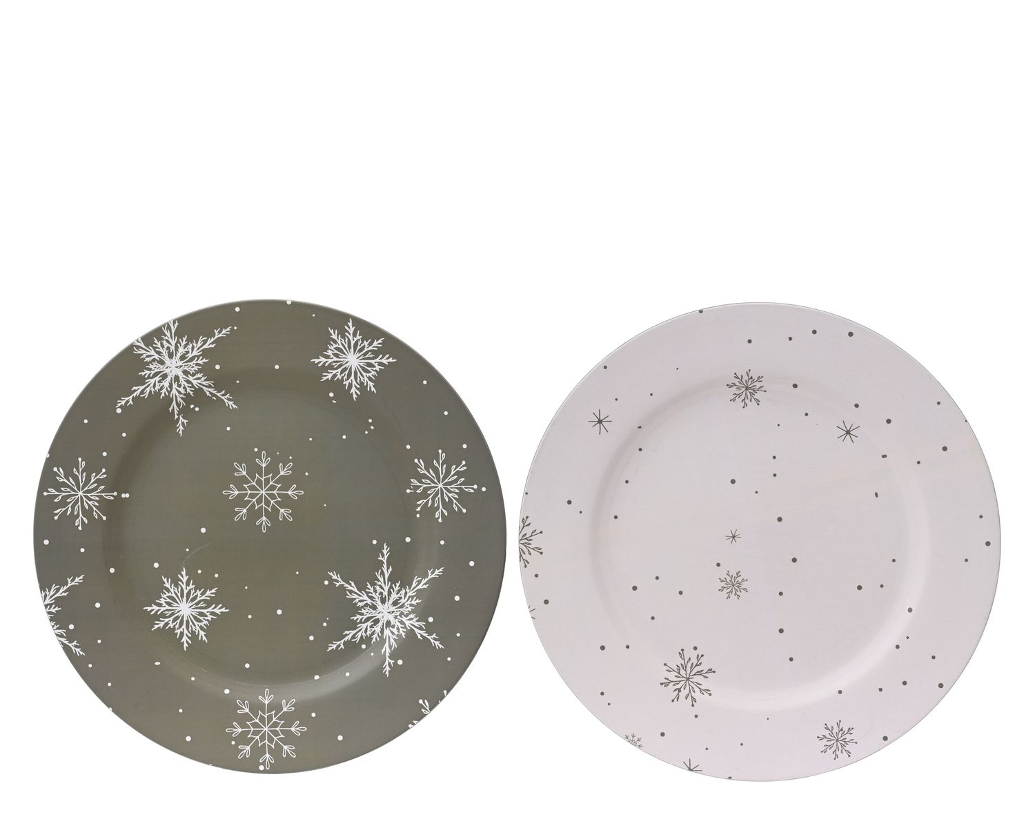 DECOR PLATES- SNOWFLAKE DESIGN (GREY)