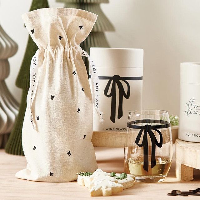 STEMLESS WINE GLASS BLACK BOW