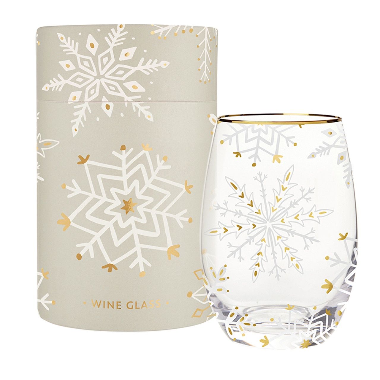 STEMLESS WINE GLASS SNOWFLAKES