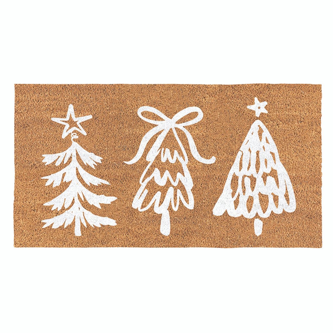 COIR DOORMAT 30X16 WHITE TREES