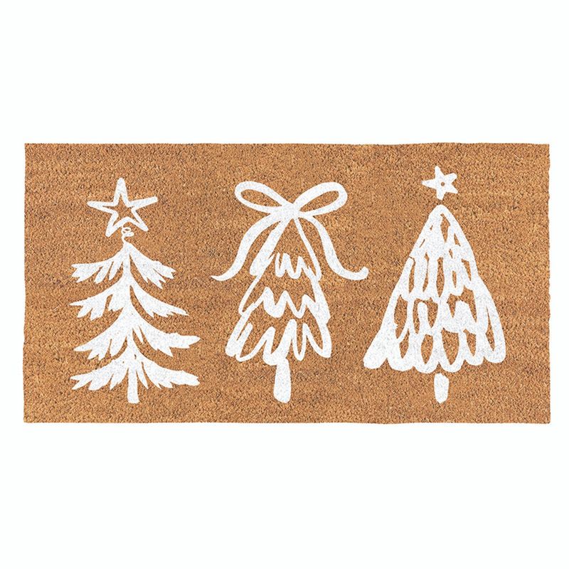 COIR DOORMAT 30X16 WHITE TREES