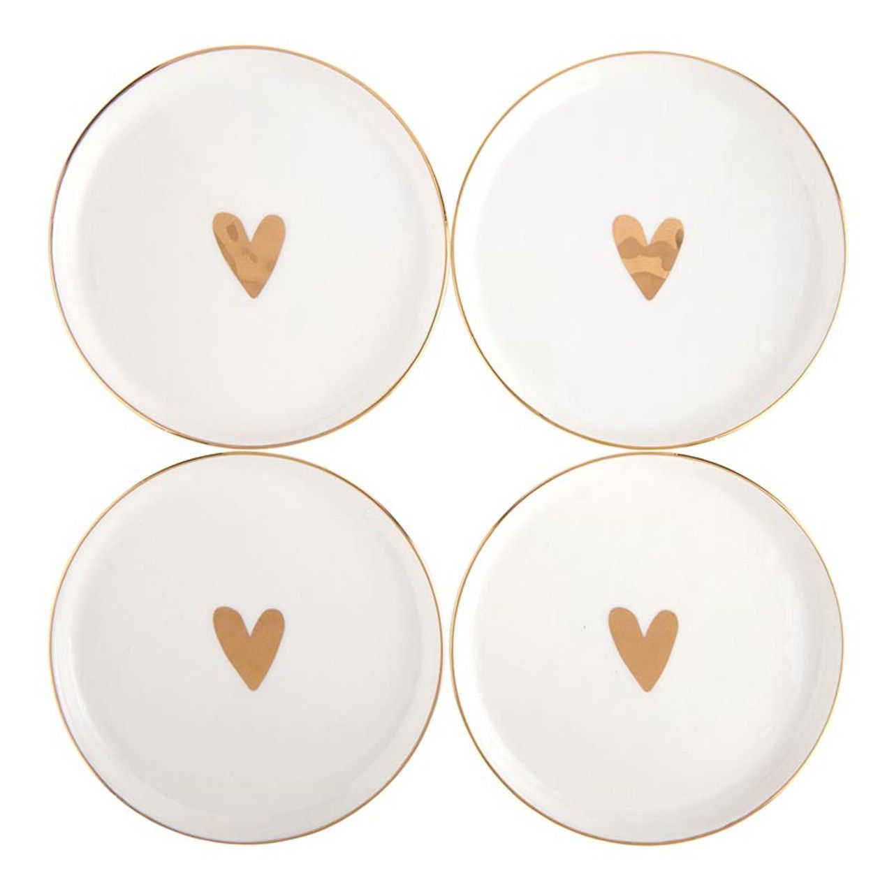 APPETIZER HEART PLATES S/4