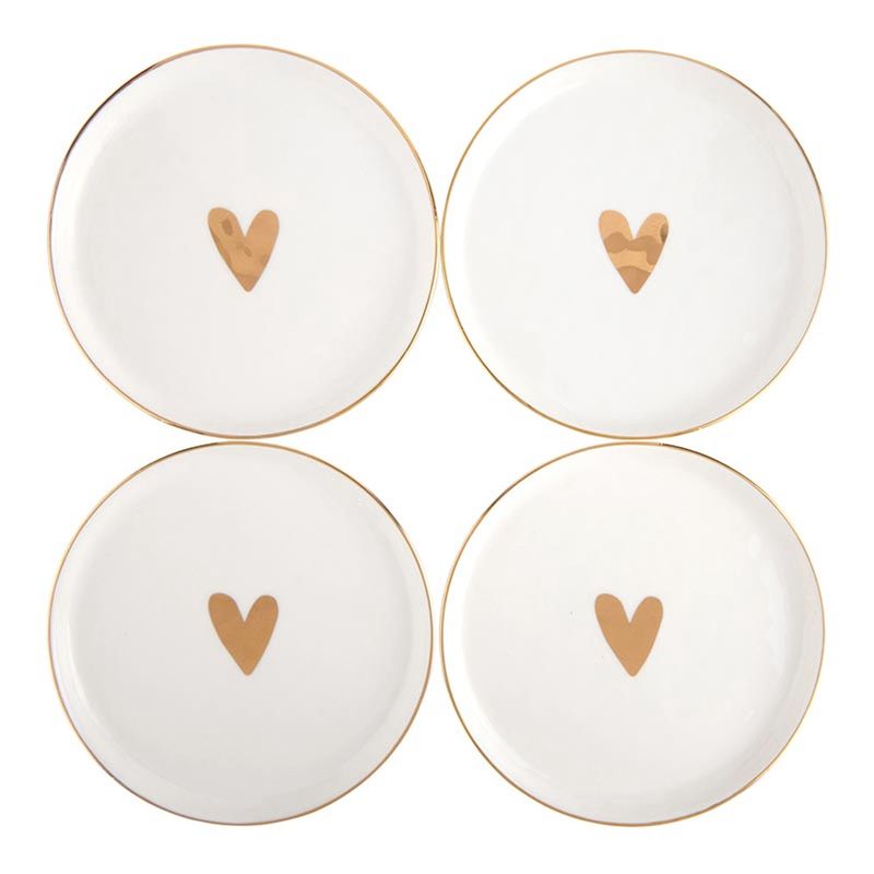 APPETIZER HEART PLATES S/4