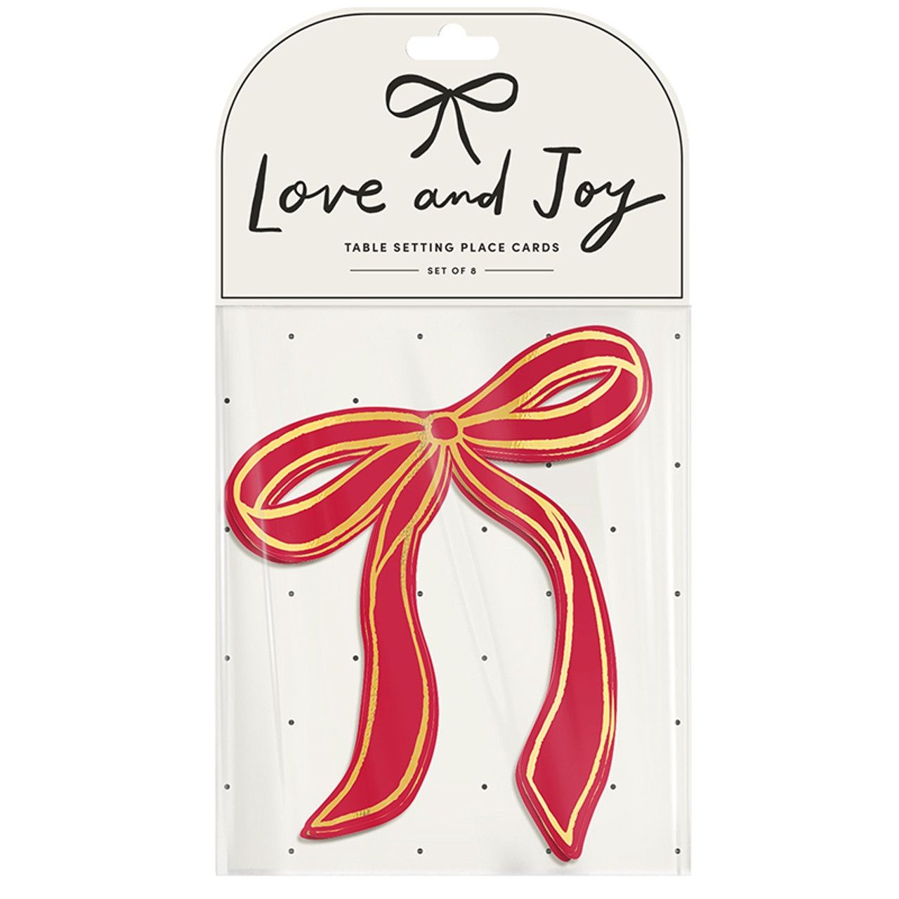 TABLE SETTING PLACE CARD RED S/8