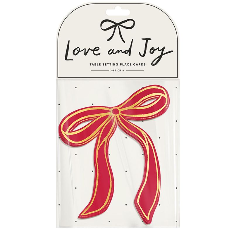 TABLE SETTING PLACE CARD RED S/8