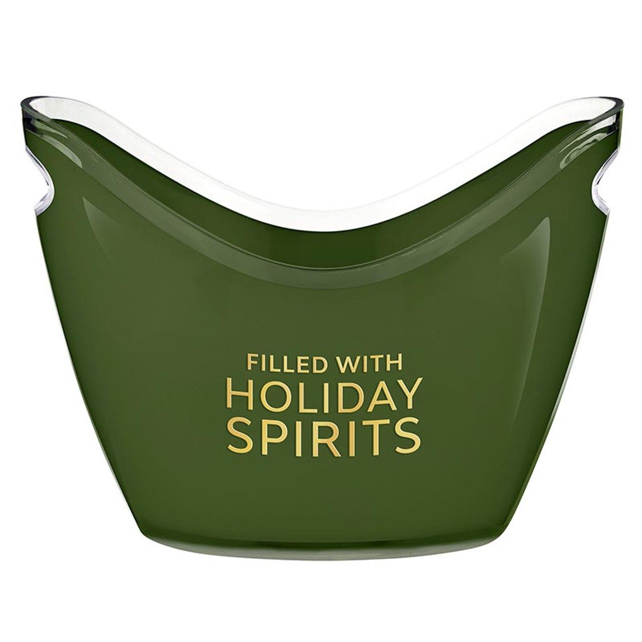 ACRYLIC BEVERAGE BUCKET - FILLED WITH HOLIDAY SPIRITS ACRYLIC BEVERAGE BUCKET - FILLED WITH HOLIDAY SPIRITS
