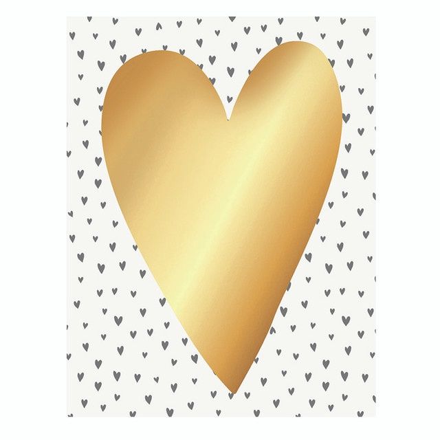 SPECKLED HEART W/LARGE GOLD HEART - CARD