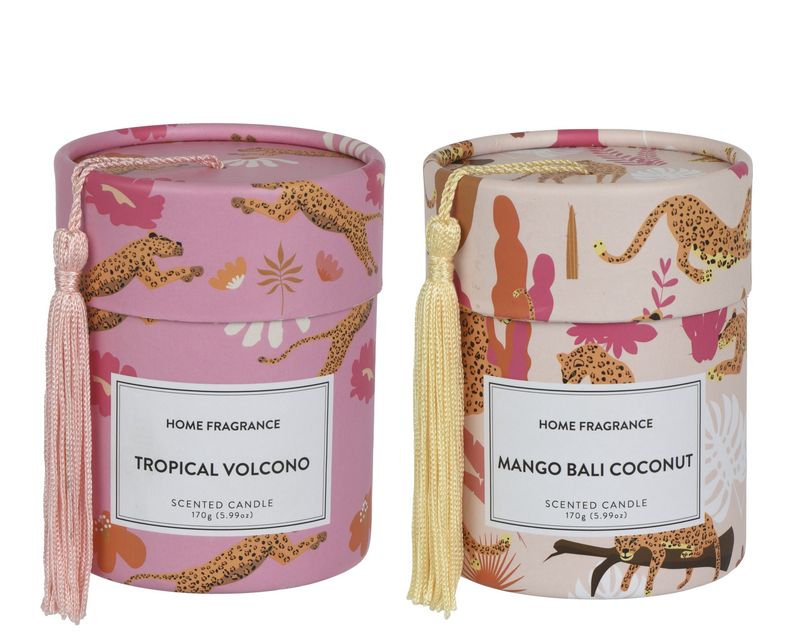 GLASS SCENTED CANDLE- TROPICAL SCENTS