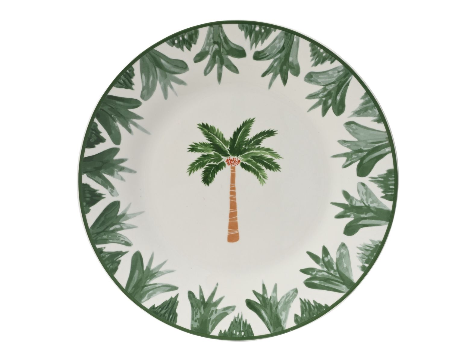 PORCELAIN DINNER PLATE – PALM TREE DESIGN (LARGE)
