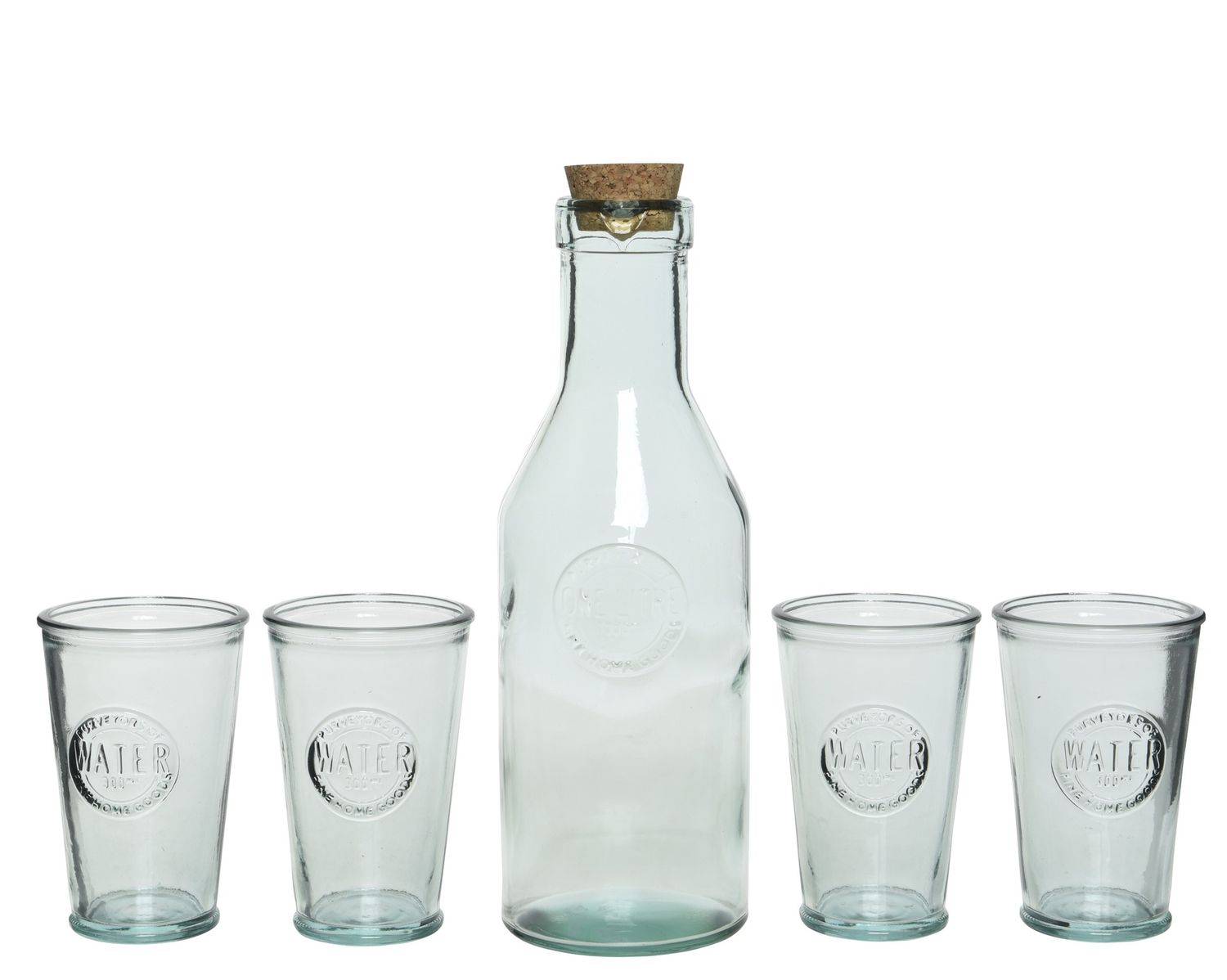 RECYCLED GLASS WATER CARAFE SET
