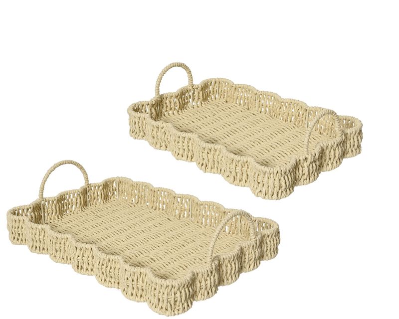 PAPER ROPE SERVING TRAY- NATURAL TONE