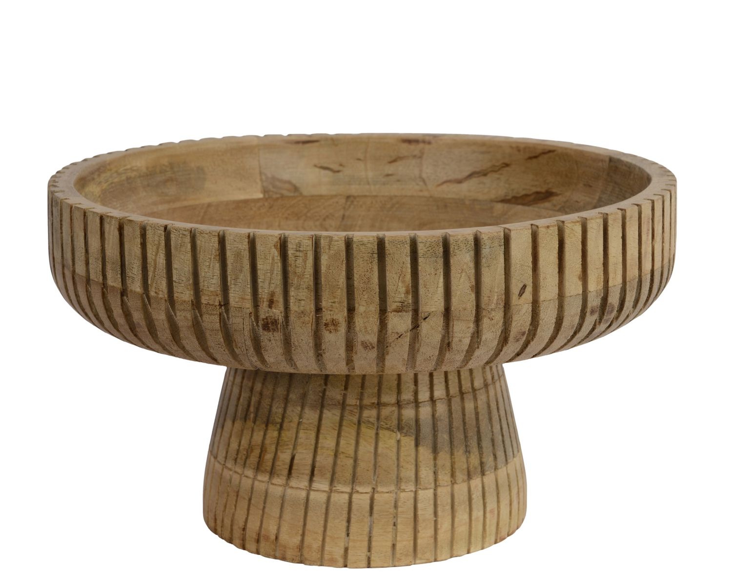 MANGO WOOD PEDESTAL BOWL