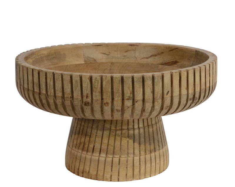 MANGO WOOD PEDESTAL BOWL