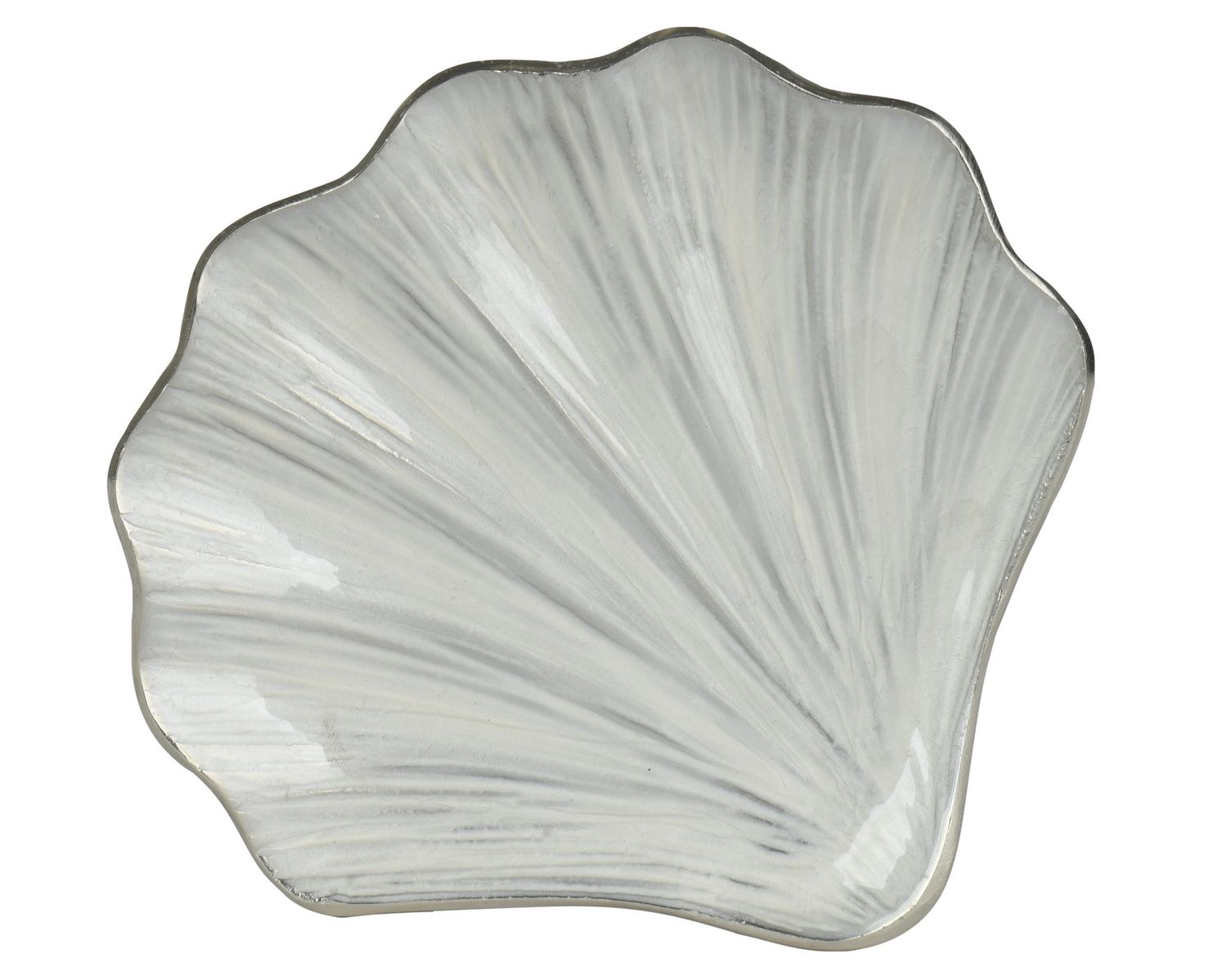 ALUMINIUM SCALLOP SHELL PLATE- SILVER
