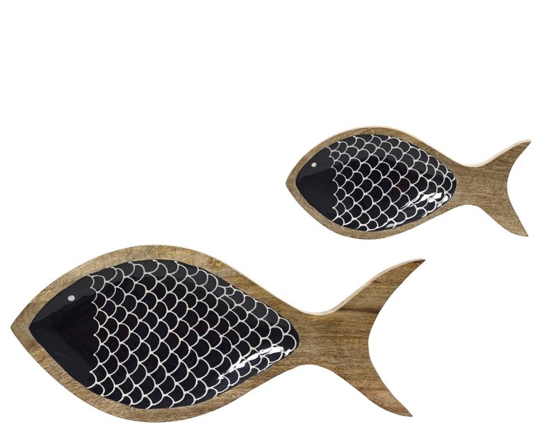 MANGO WOOD SERVING PLATE- FISH DESIGN