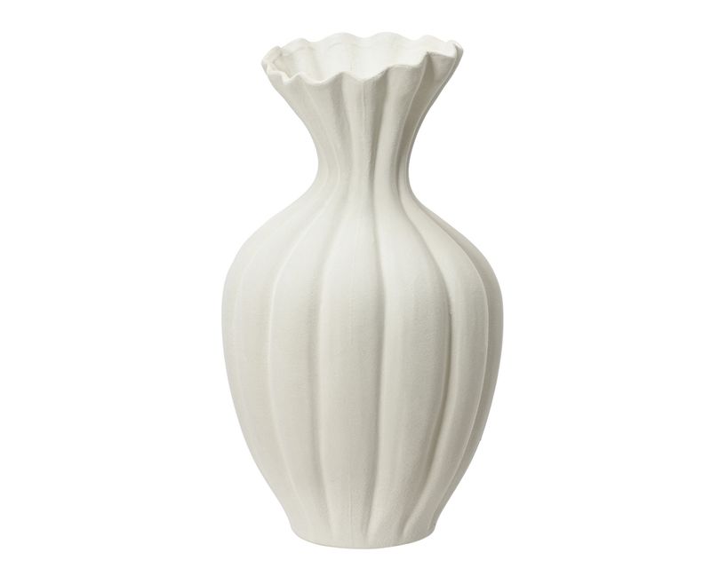 FLUTED DOLOMITE DECORATIVE VASE