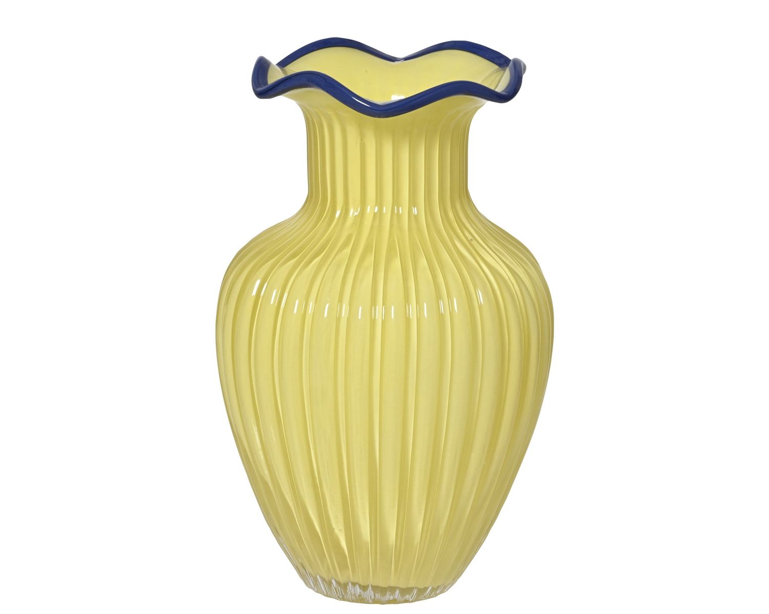 RIBBED GLASS VASE – YELLOW