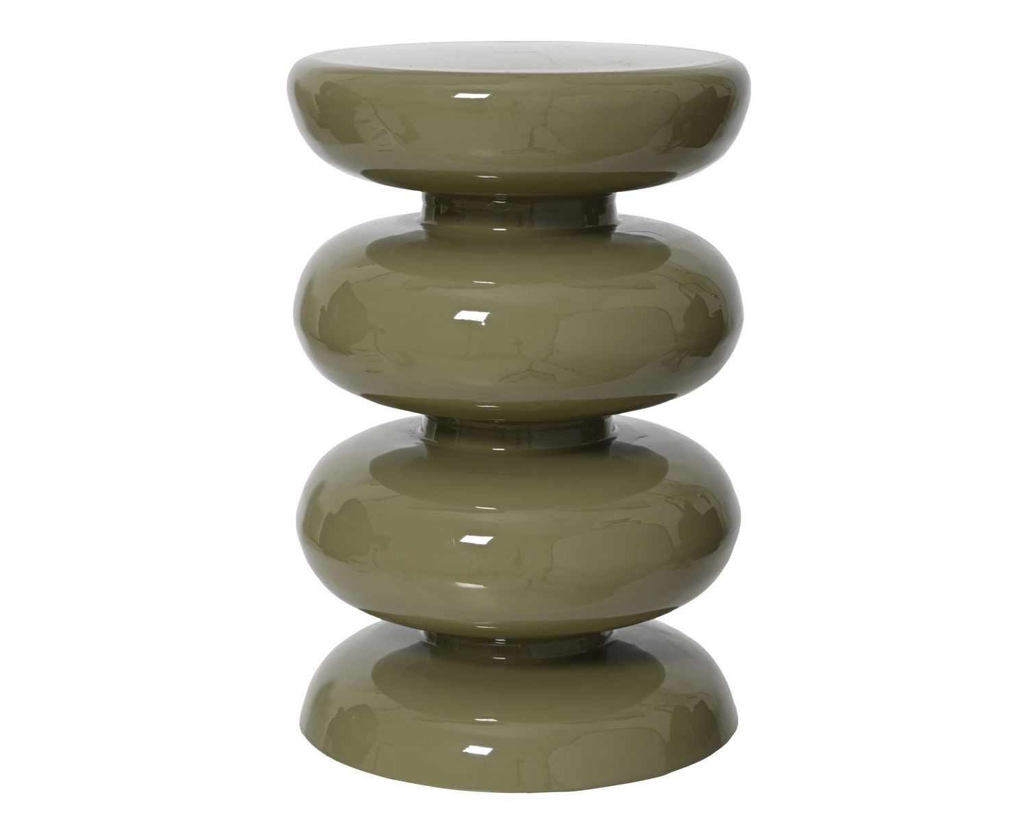 GREEN METAL PEDESTAL SIDE TABLE