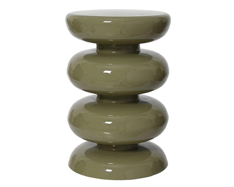 GREEN METAL PEDESTAL SIDE TABLE