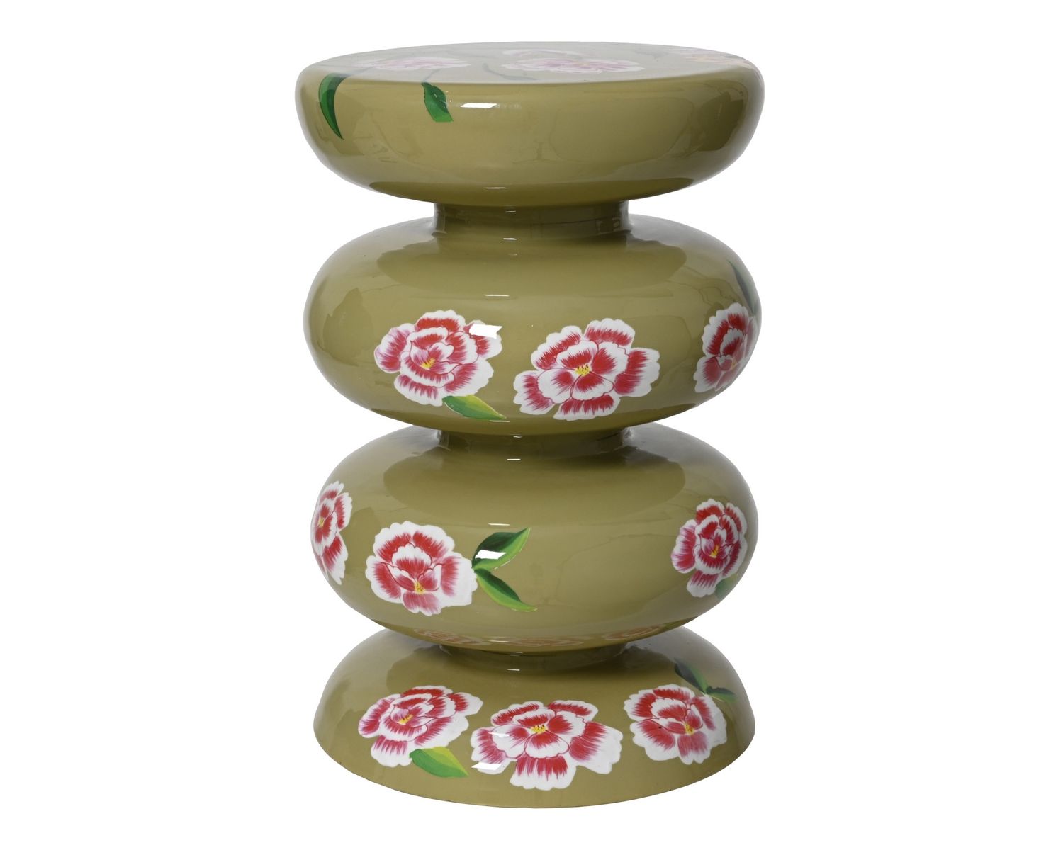 FLORAL METAL PEDESTAL SIDE TABLE