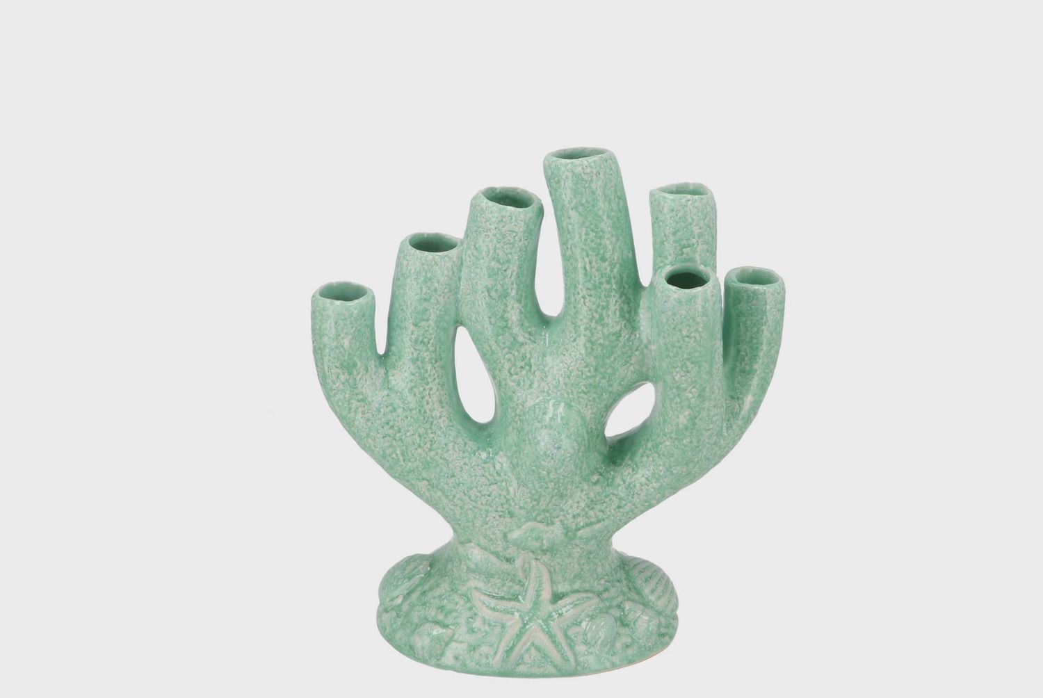 SHELLA CORAL GREEN VASE- LARGE