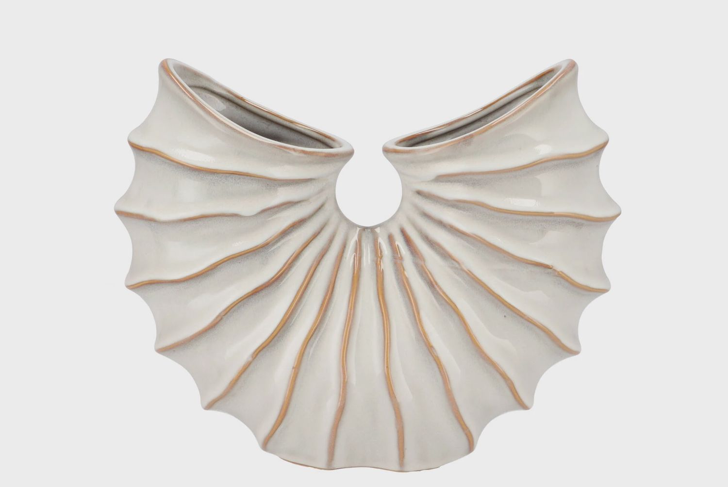 SIFAN WHITE SHELL VASE- LARGE