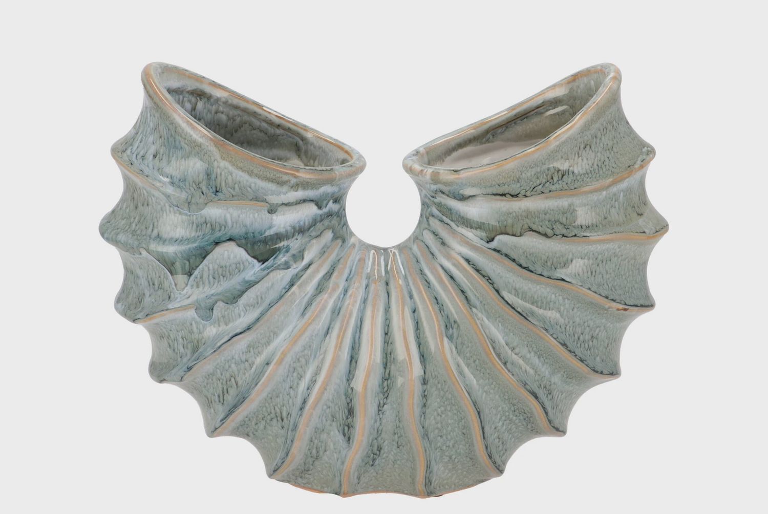 SIFAN BLUE SHELL VASE- LARGE