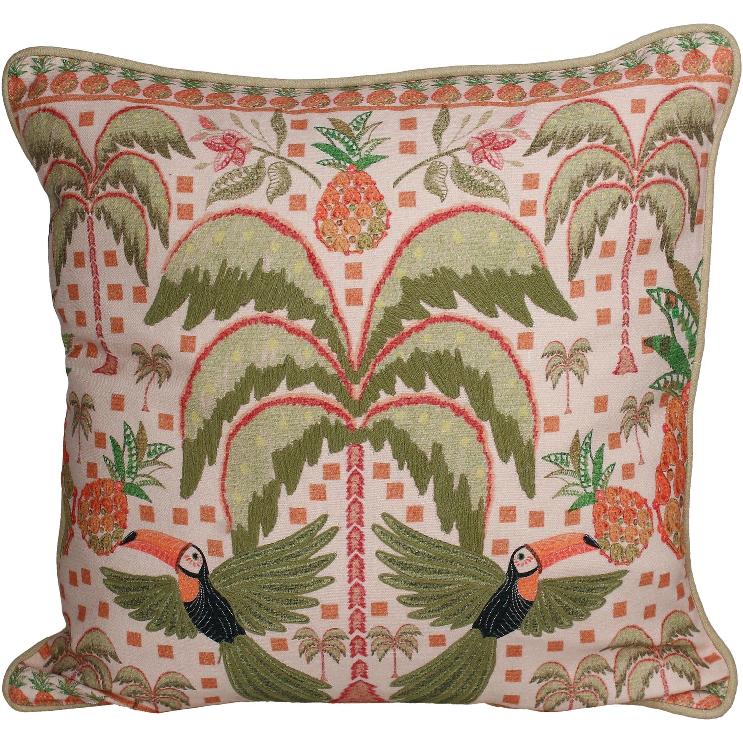 Cushion Toucan Palm Cotton Multi 45x45cm