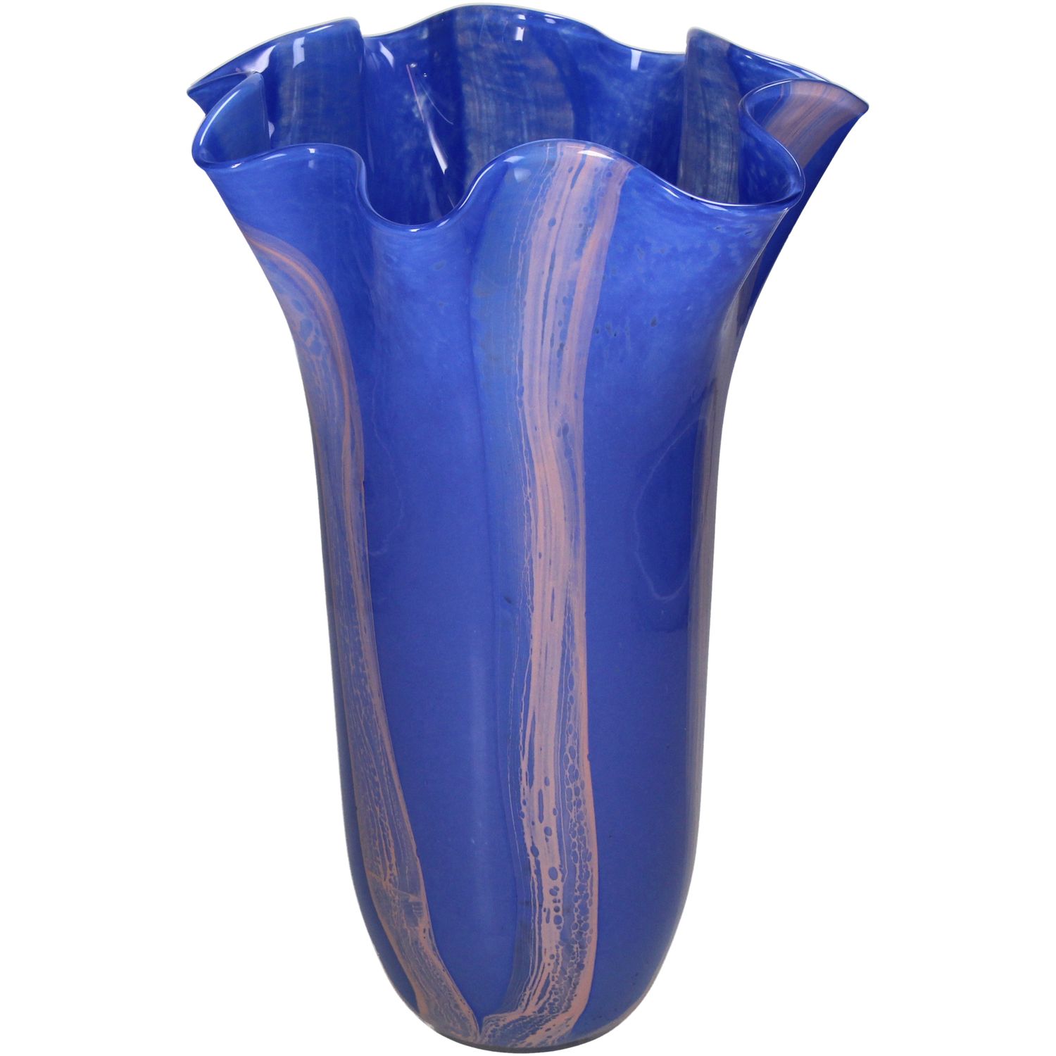 Vase Glass Blue 21x21x35cm