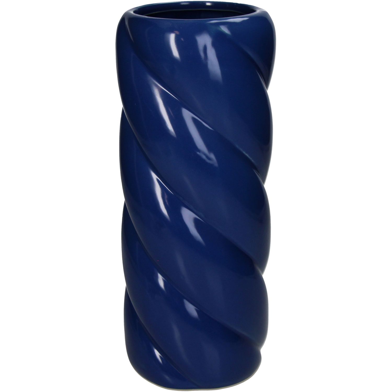 Planter Twisted Fine Earthenware Blue 12.5x12.5x30.5cm Planter Twisted Fine Earthenware Blue 12.5x12.5x30.5cm