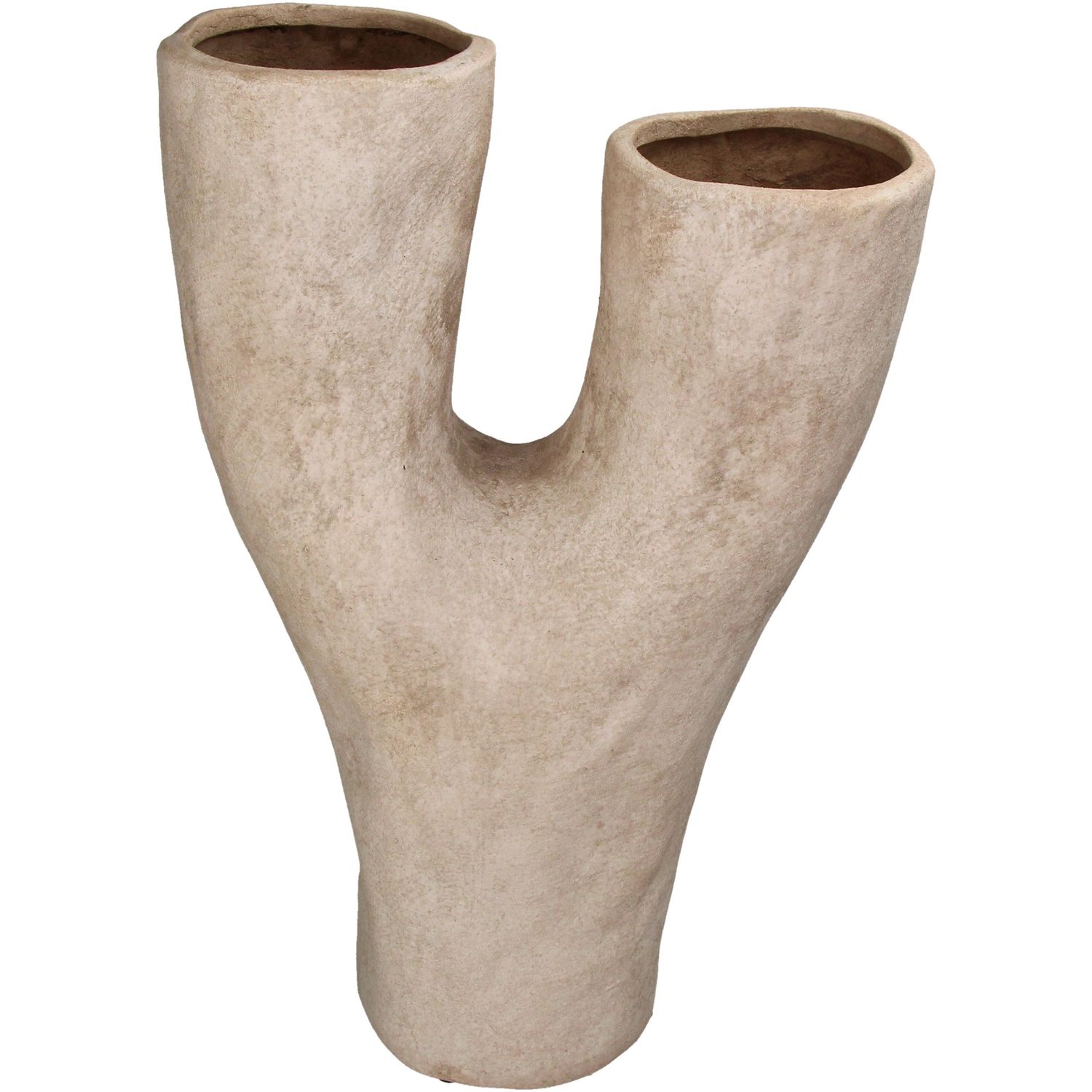 Abstract Y - Vase Terracotta Ivory 31x15x48.5cm