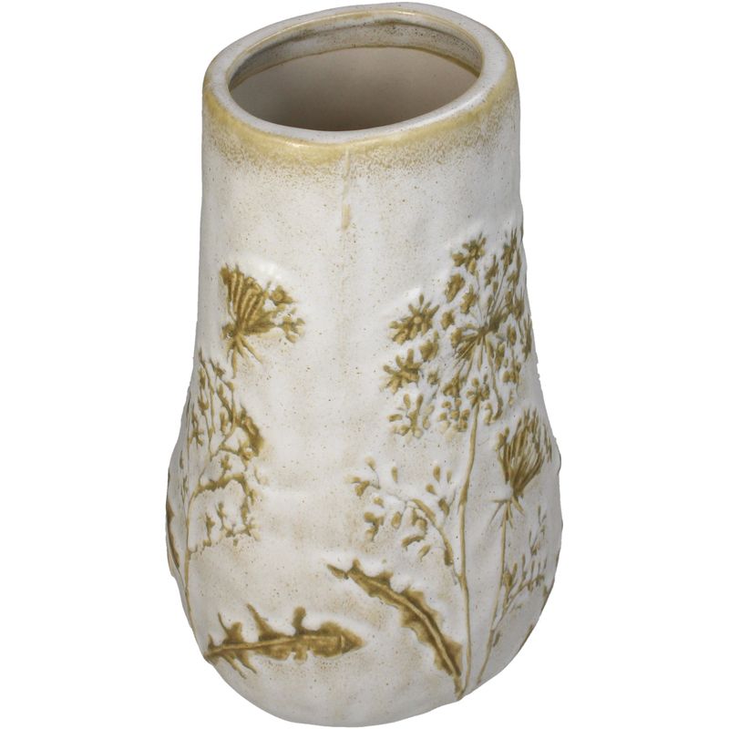 Vase Hogweed stoneware beige 16x14x27cm