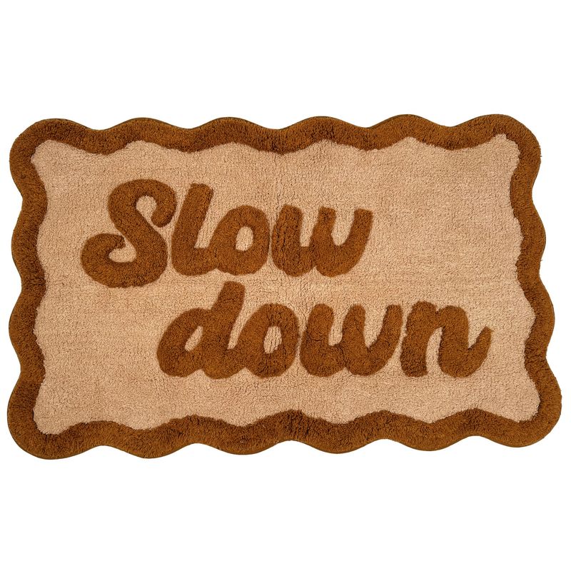 Bath Mat Slow Down Cotton Ochre 50x80cm