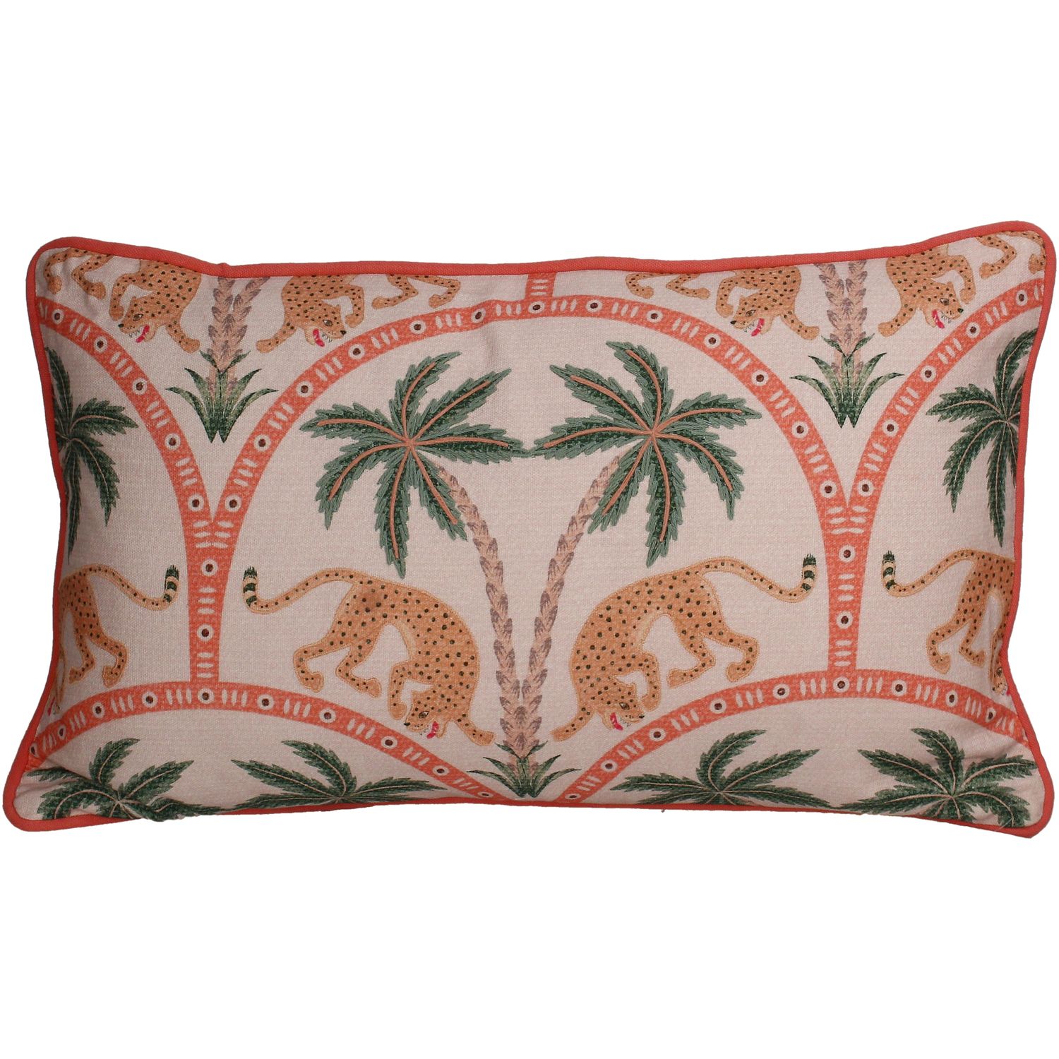 Cushion Leopard Palm Cotton Multi 35x50cm