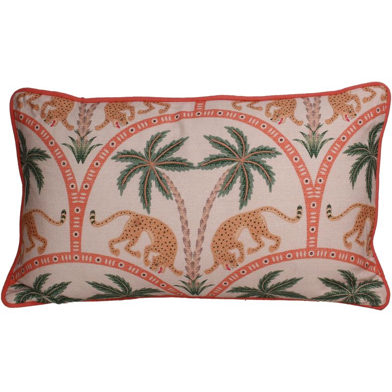Cushion Leopard Palm Cotton Multi 35x50cm
