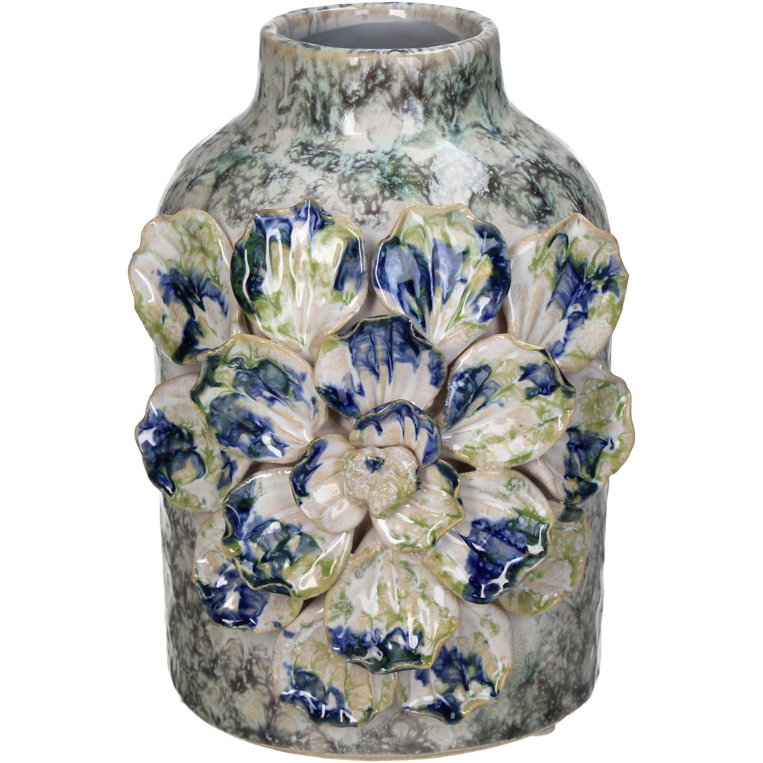 Vase Stoneware Blue 14x13x18.5cm Vase Stoneware Blue 14x13x18.5cm