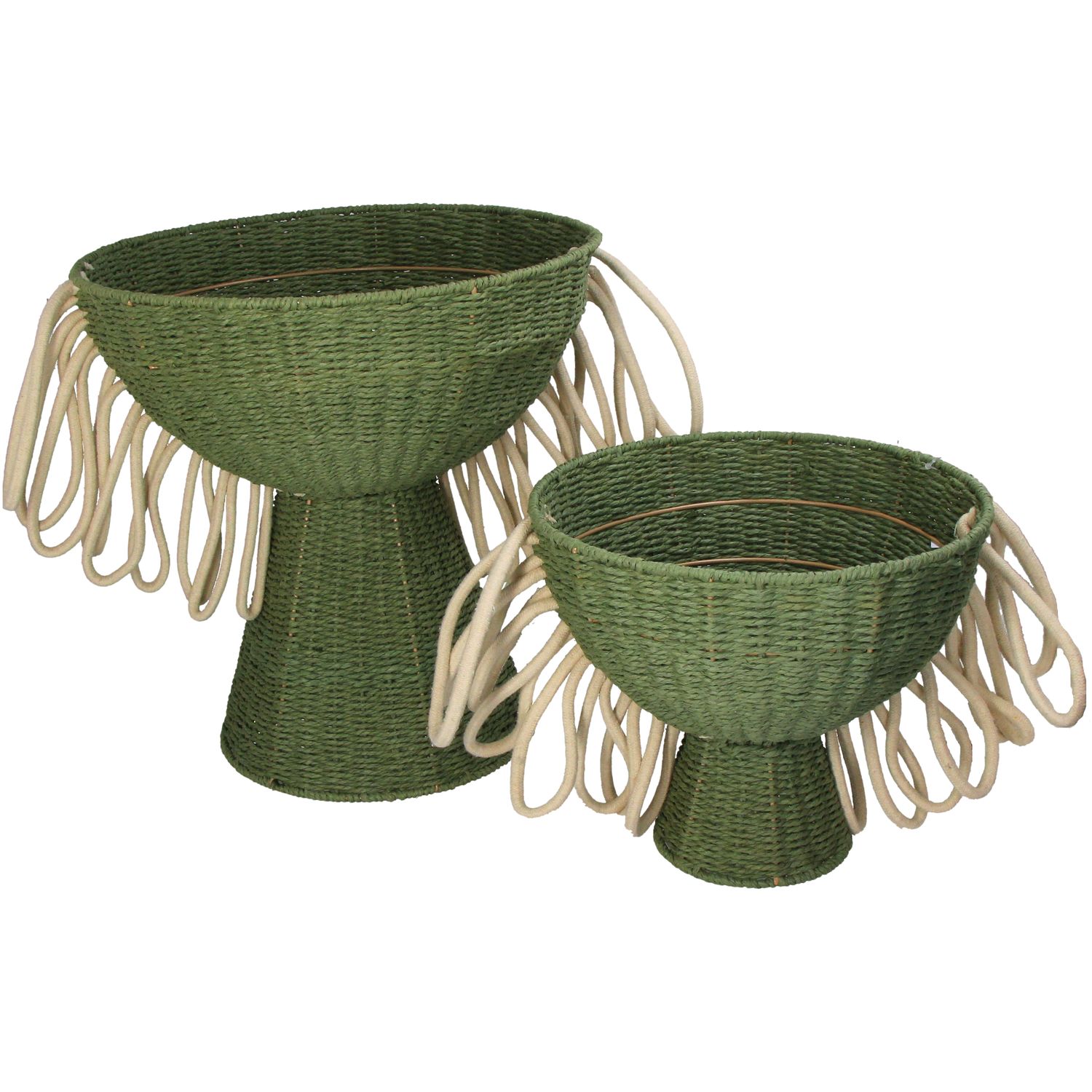 Basket Paper Green 38x38x40cm S/2
