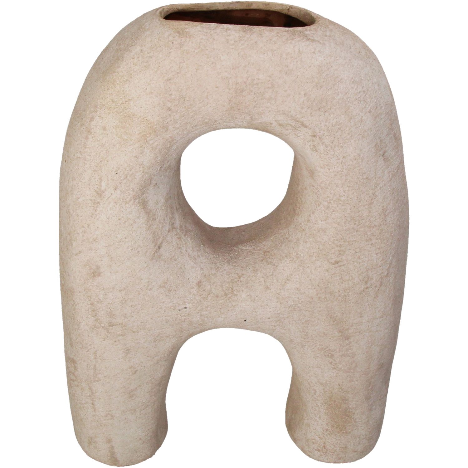 Abstract A - Vase Terracotta Ivory 24.5x9x34cm
