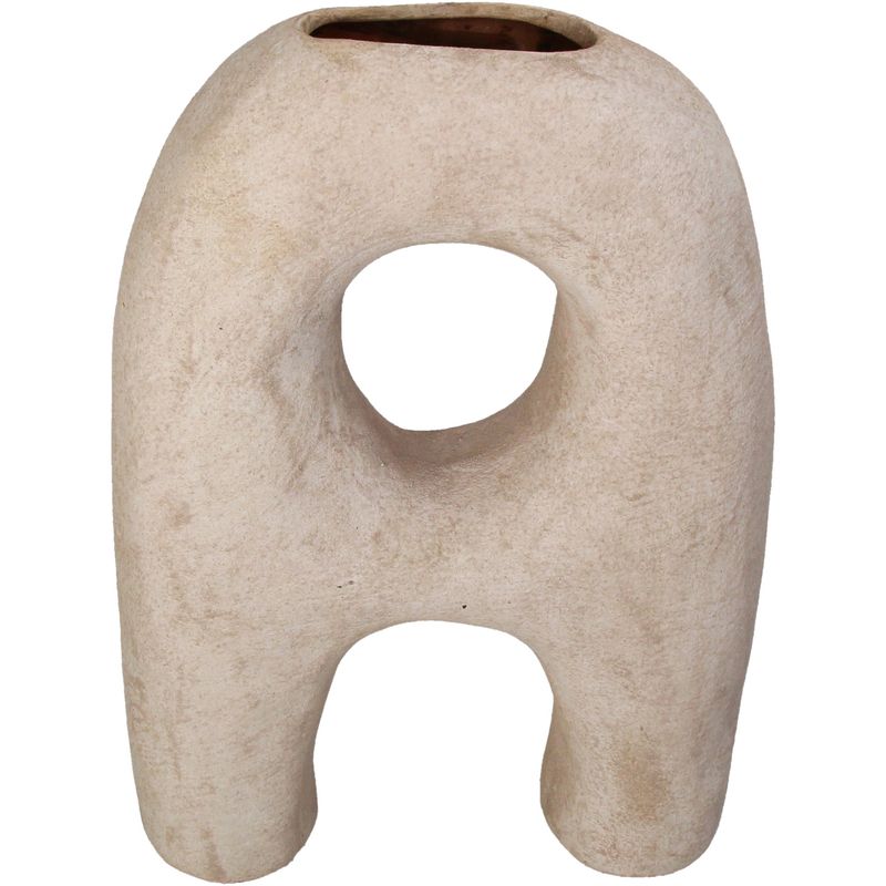 Abstract A - Vase Terracotta Ivory 24.5x9x34cm
